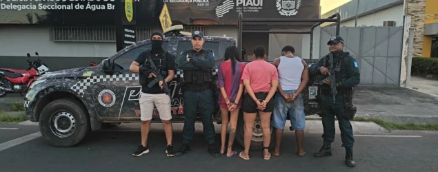 Três pessoas são presas durante ação contra o tráfico de drogas em Água Branca