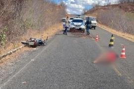Motociclista morre após colisão com caminhão entre Bocaina e São João da Canabrava