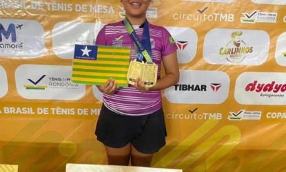Atleta do Piauí conquista dois ouros na Copa Brasil de Tênis de Mesa em Rondônia
